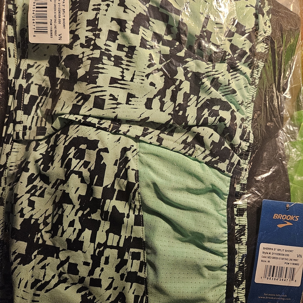 Brooks Athletic Shorts - Black and Green